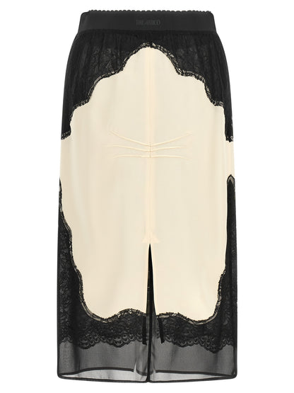The Attico Bicolor Viscose Midi Skirt
