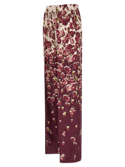 Track Pants by F.R.S. - FOR RESTLESS SLEEPERS for women in viscose burgundy, cream, multicolor, floral & print features an dynamic and long cut with a comfortable , expertly detailed with high-performance .