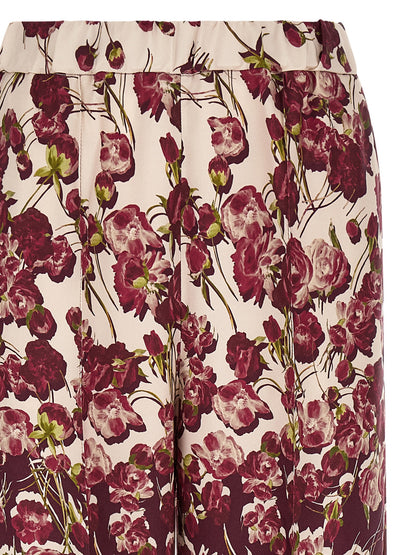 Track Pants by F.R.S. - FOR RESTLESS SLEEPERS for women in viscose burgundy, cream, multicolor, floral & print features a versatile and long cut with a comfortable , showcasing innovative .