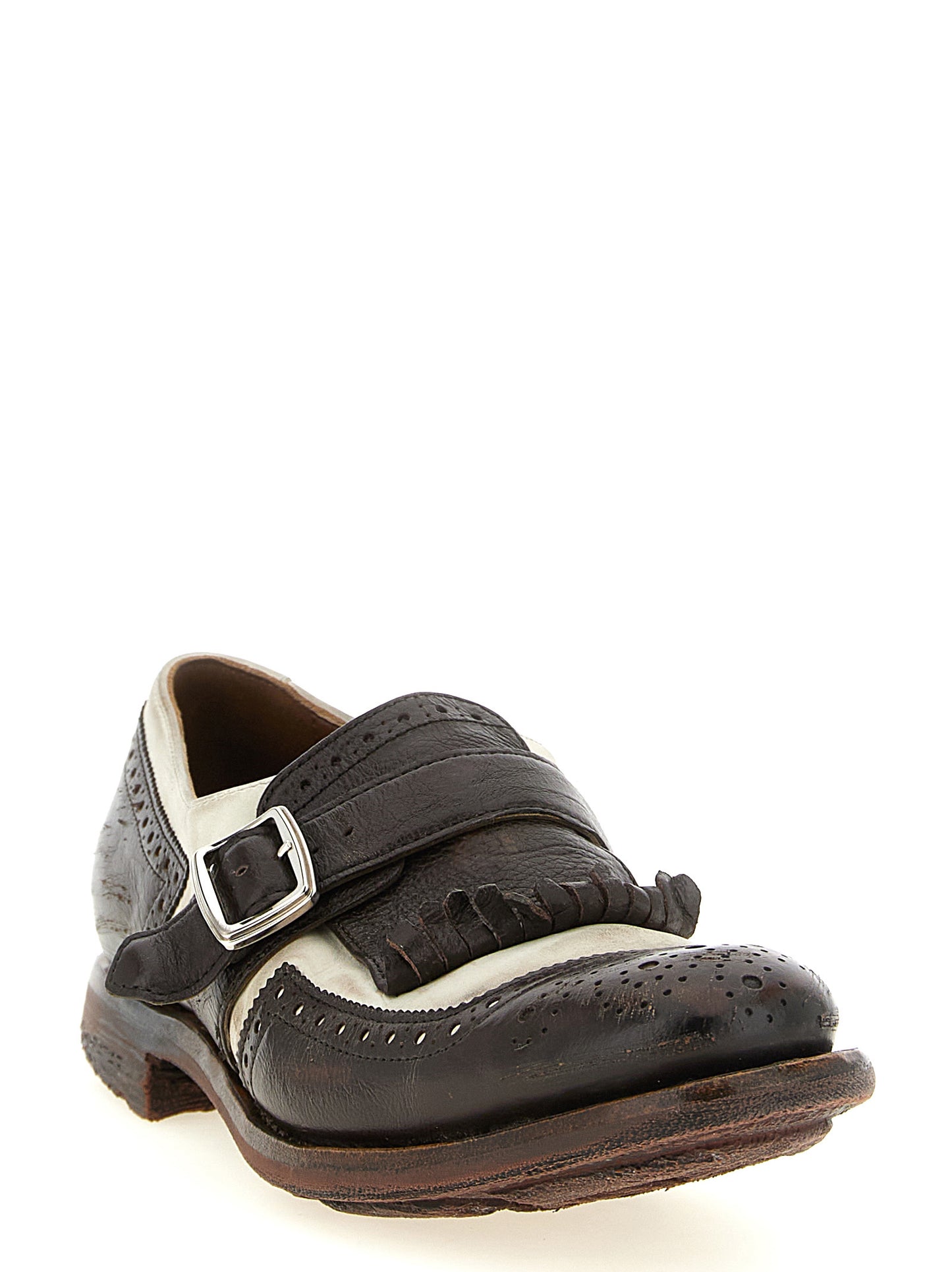 Brogue Brogues Monk-Strap Strap Shoes by Church's for unisex in nubuck calfskin leather brown & silver showcases a resplendent Icon Unisex Nubuck Calfskin Leather Brogue Brogues Monk-Strap Strap Shoes aesthetic, defined by its resplendent and elegant .