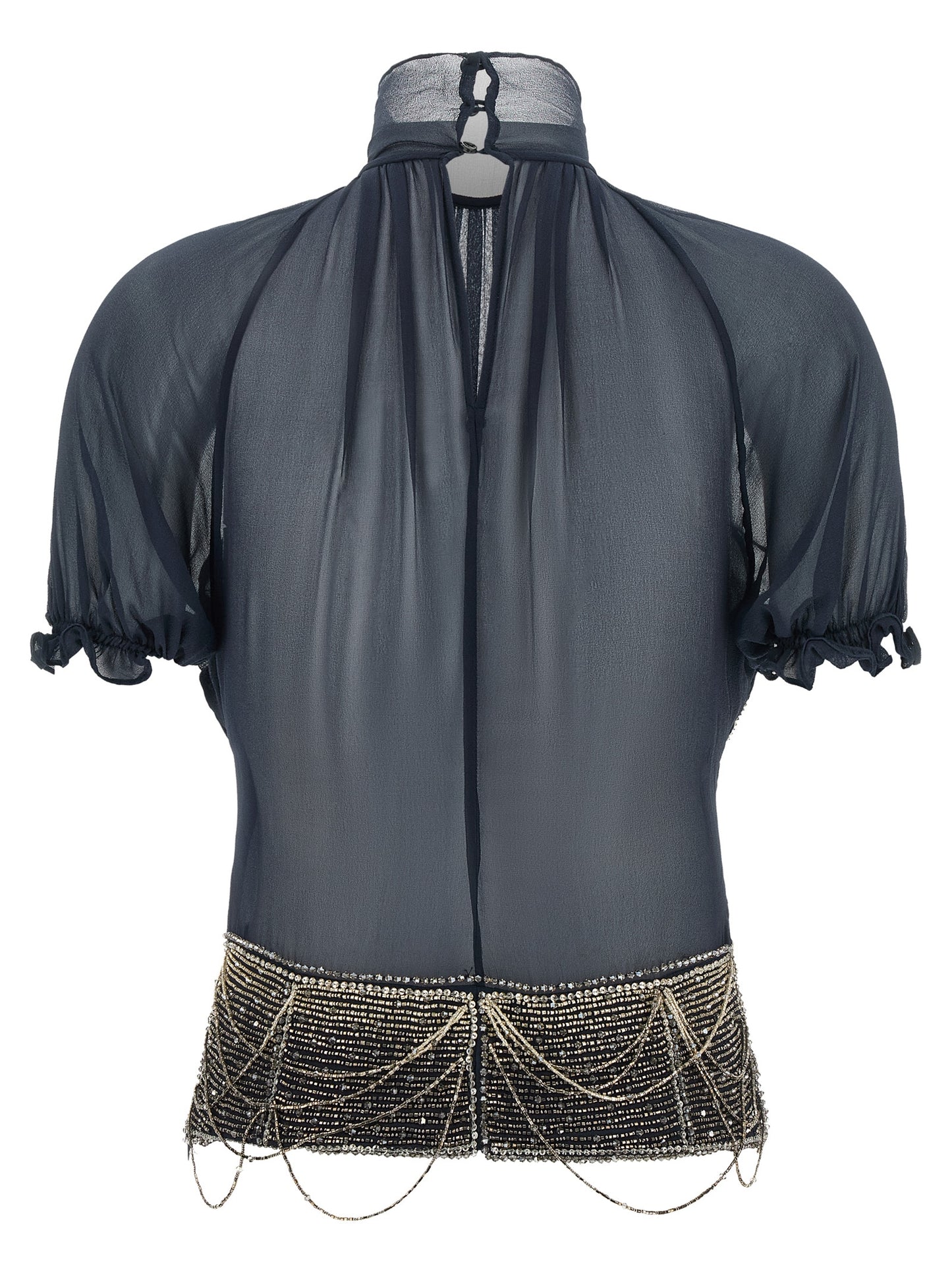 The Attico Blue Silk Tank Tops