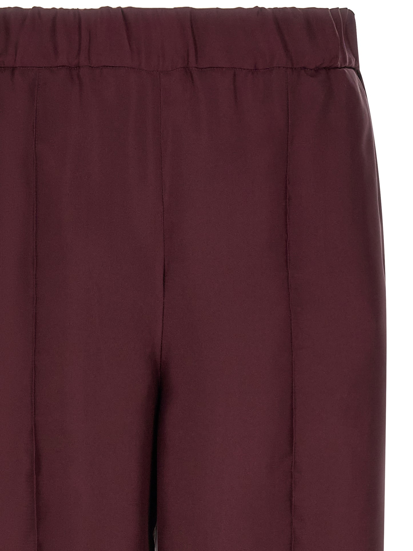 Casual Pants by F.R.S. - FOR RESTLESS SLEEPERS for women in silk bordeaux & red presents a refined pantology silhouette, artfully defined by a refined pantology relaxed-fit & wide, long, and a sophisticated .