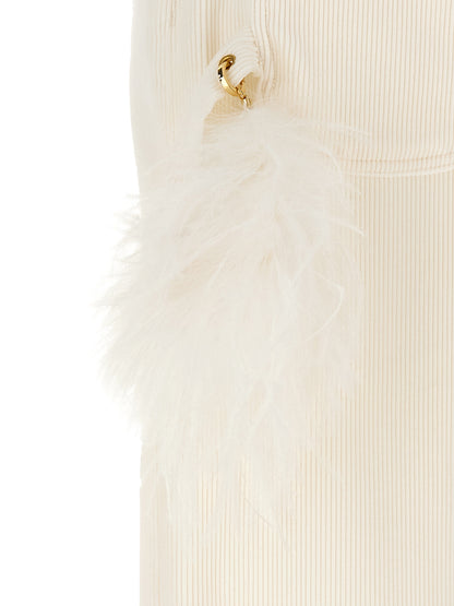 Trousers by Darkpark for women in cotton corduroy leather & feather cream, gold & white features an on trend silhouette, showcasing a sophisticated straight-leg with a long and for an on trend finish.