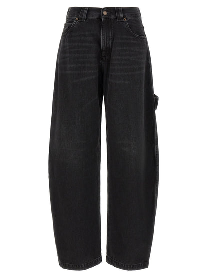 Jeans by Darkpark for women in cotton denim gradient & black features a polished silhouette with a polished relaxed-fit, reaching a polished long and finished with a polished .