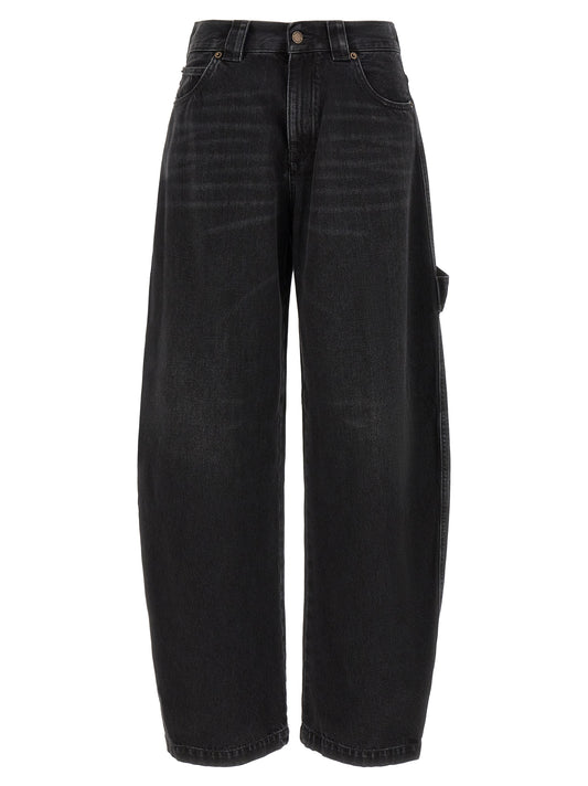Jeans by Darkpark for women in cotton denim gradient & black features a polished silhouette with a polished relaxed-fit, reaching a polished long and finished with a polished .