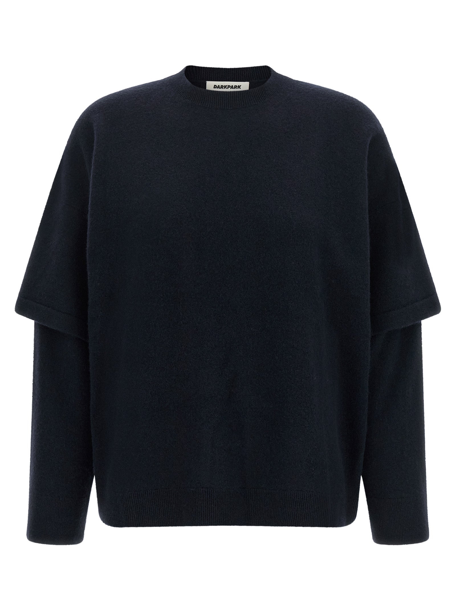 Cardigan by Darkpark for women in cashmere & merino wool navy presents a textural silhouette, artfully finished with a textural crew neckline and for a sophisticated, textural look.