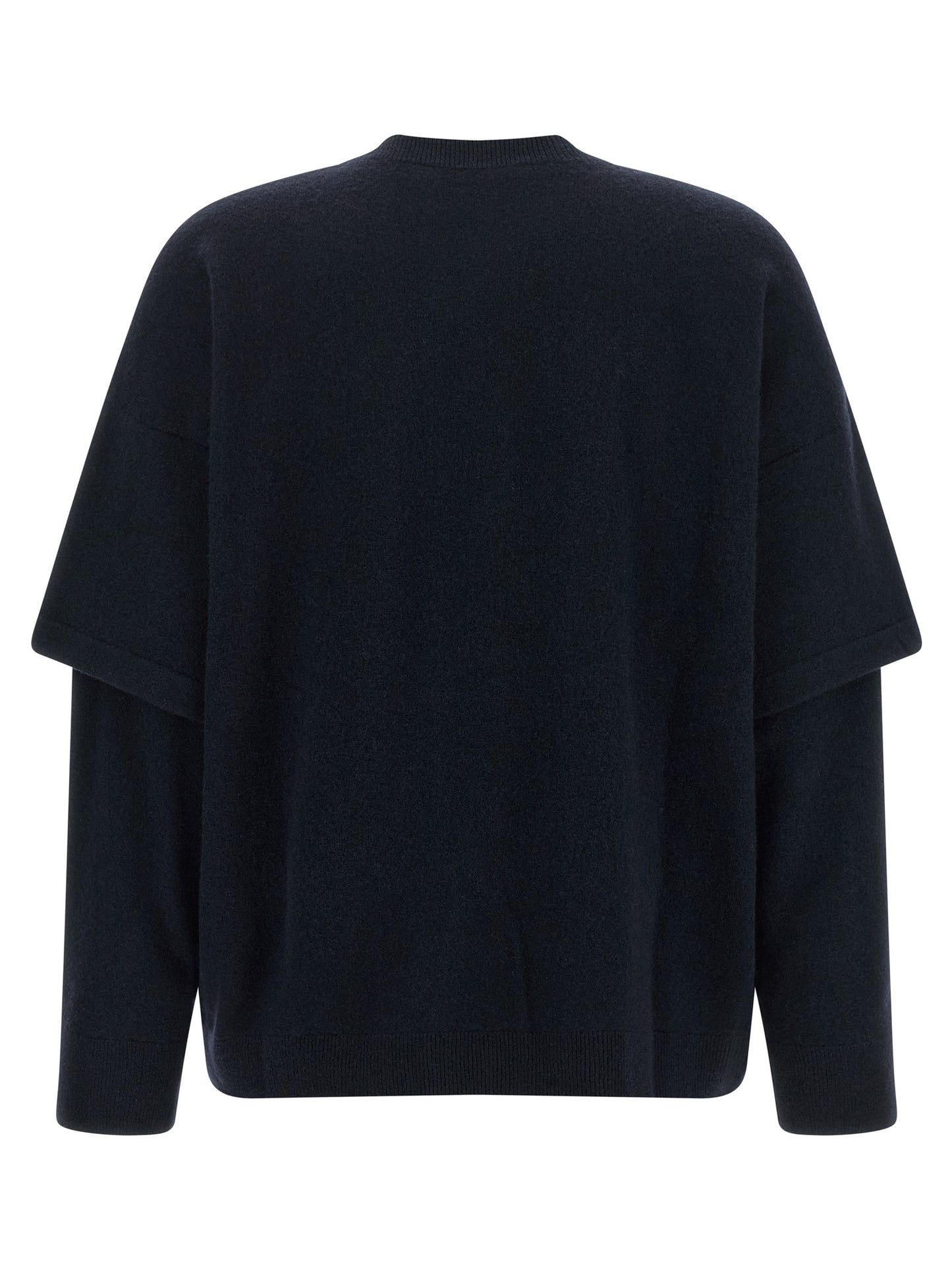 Cardigan by Darkpark for women in cashmere & merino wool navy features a nuanced silhouette with a refined crew neckline and nuanced detailing for a sophisticated look.