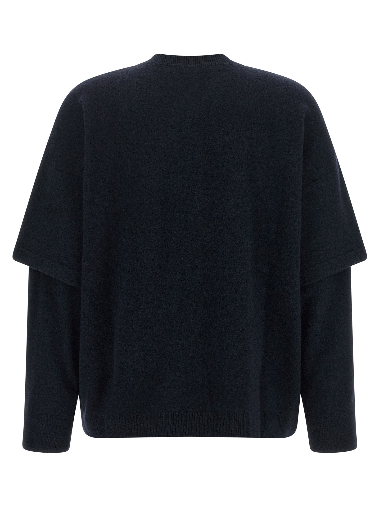 Cardigan by Darkpark for women in cashmere & merino wool navy features a nuanced silhouette with a refined crew neckline and nuanced detailing for a sophisticated look.
