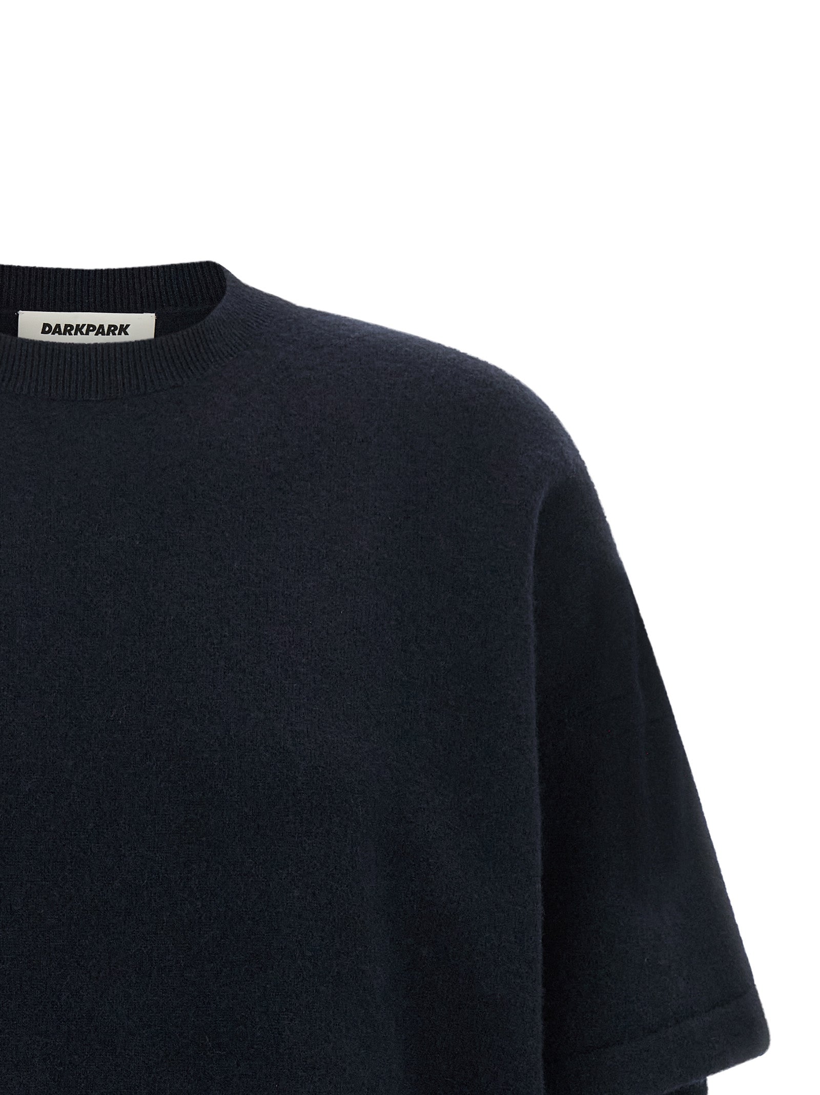 Cardigan by Darkpark for women in cashmere & merino wool navy showcases a captivating silhouette, artfully detailed with a captivating and crew neckline for a truly sophisticated captivating look.