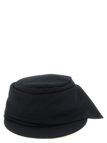 Baseball Cap by Yohji Yamamoto for men in polyamide & cotton black features a distinguished silhouette, artfully capturing the essence of the distinguished Polyamide & Cotton Baseball Cap design with a sophisticated style.