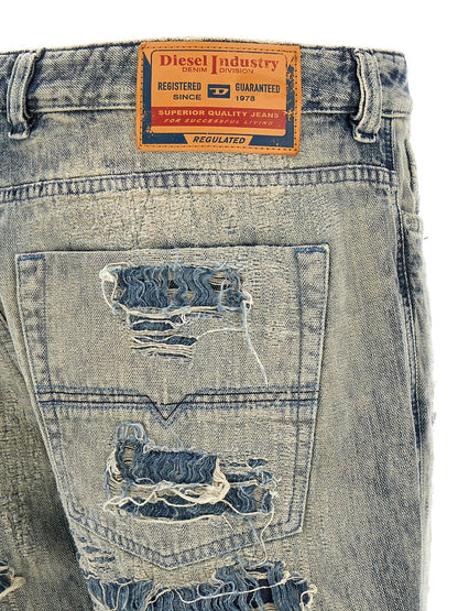 Jeans by Diesel for men in denim cotton light-blue features an sophisticated and straight-leg & relaxed-fit with a precise long, creating a sophisticated and sophisticated silhouette.
