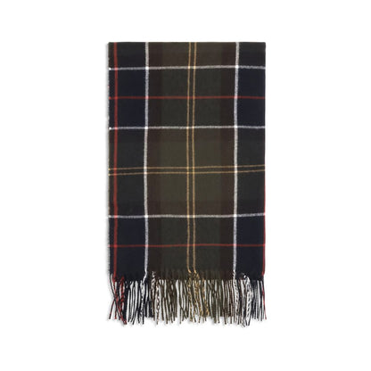 Barbour Merino Wool & Cashmere Wrap Fringes Scarf - Bicolour Patterned Tartan