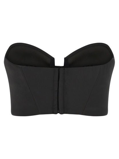 Corset Top by Elisabetta Franchi for women in polyester satin black showcases a sumptuous silhouette, artfully detailed with a sumptuous sweetheart neckline and for a truly sumptuous finish.