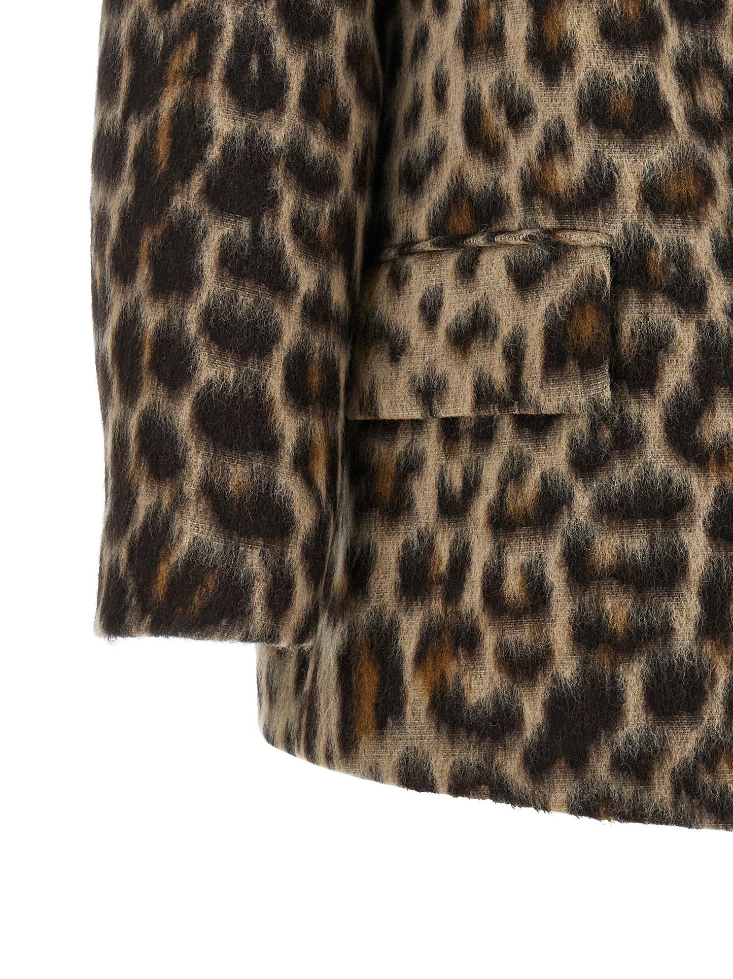 Overcoat by Alberto Biani for women in polyamide wool animal, beige, jacquard & print presents a luxurious silhouette, showcasing a luxurious and sophisticated pockets for a premium, luxurious look.