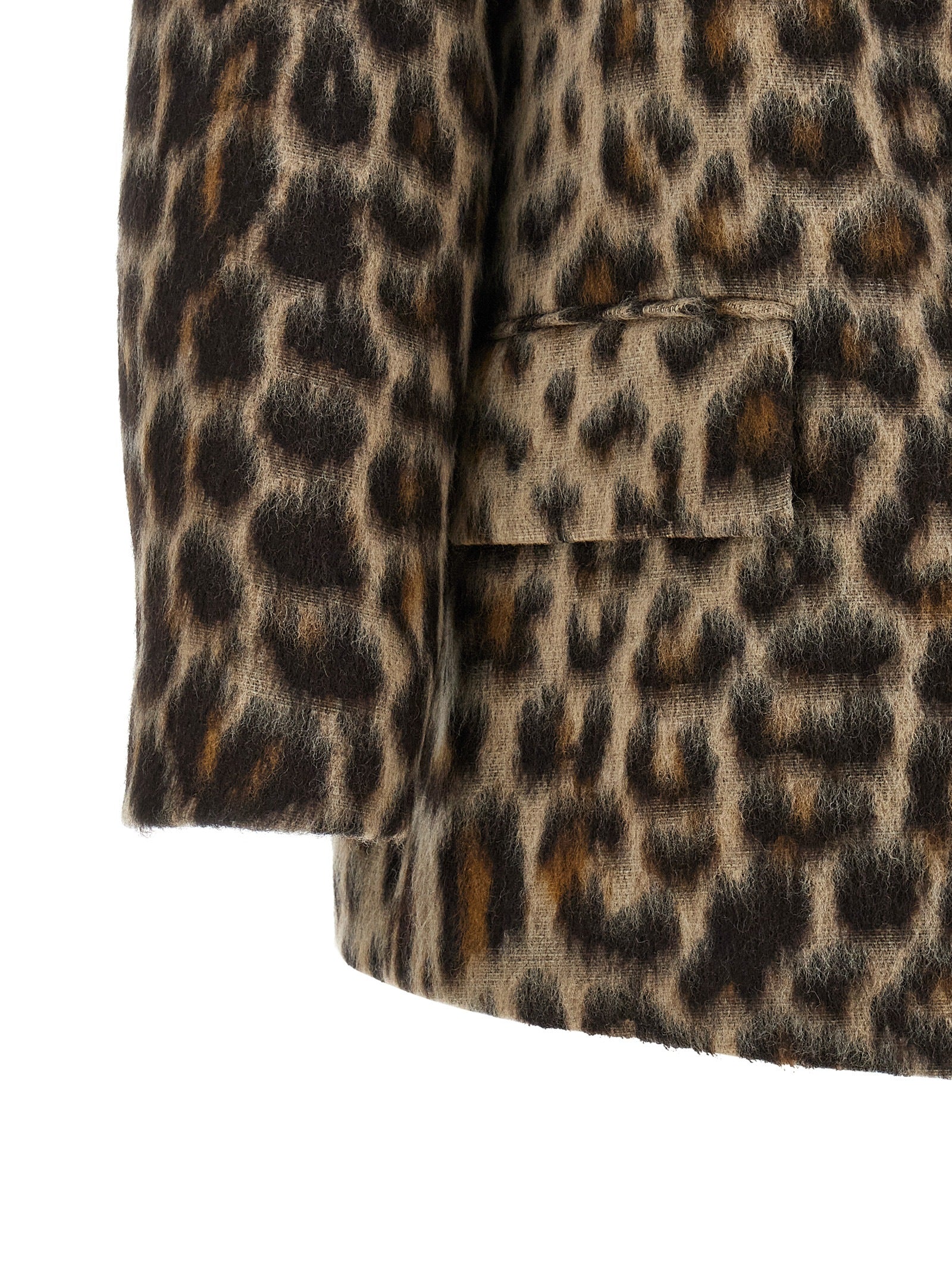 Overcoat by Alberto Biani for women in polyamide wool animal, beige, jacquard & print presents a luxurious silhouette, showcasing a luxurious and sophisticated pockets for a premium, luxurious look.
