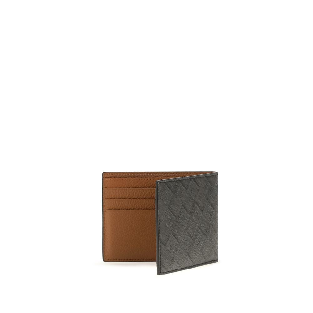 Wallet by Ferragamo for men in bos taurus calfskin leather gray, patterned & monogram presents a architectural silhouette from the Gancini Bos Taurus Calfskin Leather Wallet collection, showcasing architectural compact-design bifold for a architectural finish.