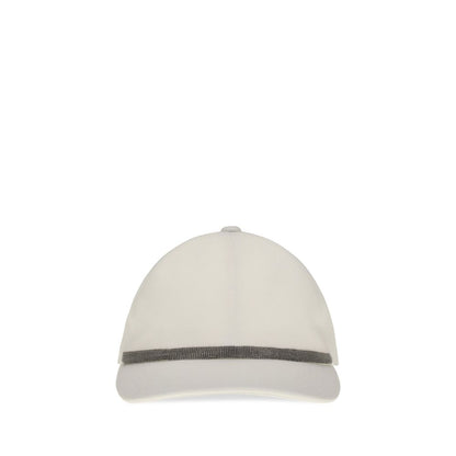 Baseball Cap by Brunello Cucinelli for women in cotton white presents a statuesque silhouette, artfully capturing the essence of the statuesque Cotton Baseball Cap design for a sophisticated look.