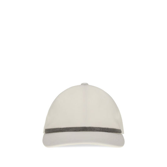 Baseball Cap by Brunello Cucinelli for women in cotton white presents a statuesque silhouette, artfully capturing the essence of the statuesque Cotton Baseball Cap design for a sophisticated look.