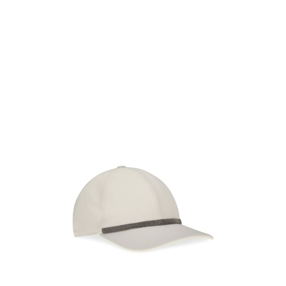 Baseball Cap by Brunello Cucinelli for women in cotton white features a distinguished silhouette, showcasing the distinguished design of the Cotton Baseball Cap for a sophisticated, elevated look.