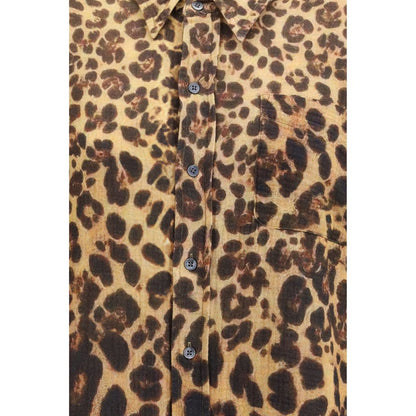 Shirt by R13 for women in denim cotton brown & patterned showcases a sublime silhouette, artfully detailed with a sublime and for a sophisticated, sublime finish.