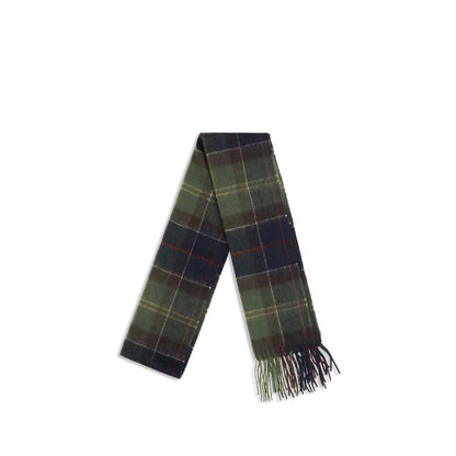 Scarf by Barbour for women in merino wool & capra leather bicolour, multicolor, patterned & tartan features a timeless silhouette, artfully capturing the essence of the timeless Merino Wool & Capra Leather Shawl Fringes Scarf design for a sophisticated look.
