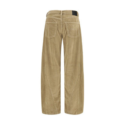 Jeans by R13 for women in denim cotton corduroy brown features a polished silhouette with a polished relaxed-fit & regular-fit, reaching a polished long and finished with a polished .