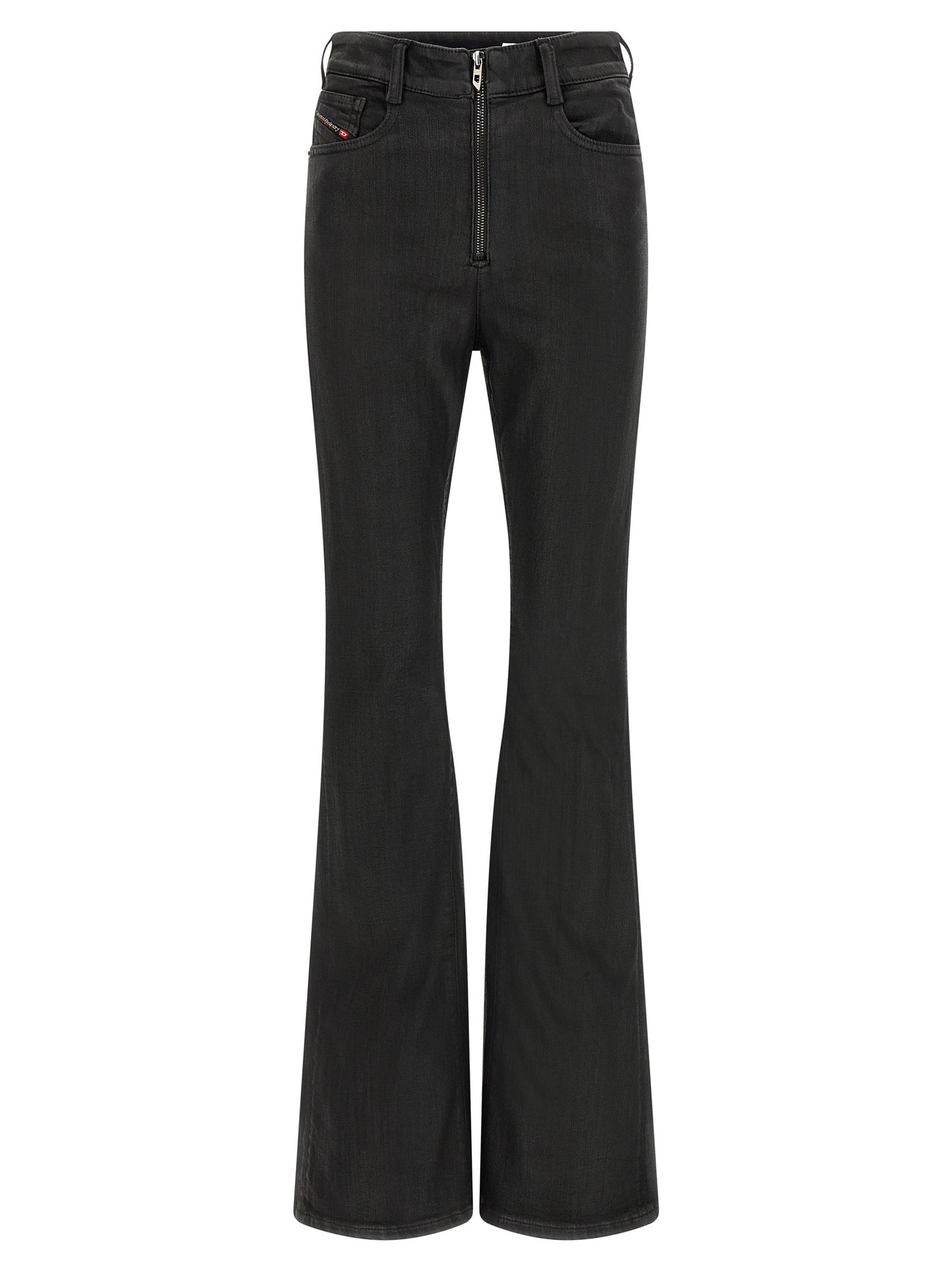 Jeans by Diesel for women in stretch denim cotton polyester black features an refined tailoring silhouette, showcasing a premium slim with a high rise and long cut for a refined tailoring look.