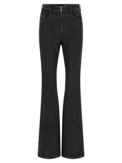 Jeans by Diesel for women in stretch denim cotton polyester black features an refined tailoring silhouette, showcasing a premium slim with a high rise and long cut for a refined tailoring look.