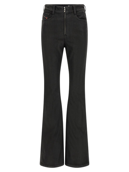 Jeans by Diesel for women in stretch denim cotton polyester black features an refined tailoring silhouette, showcasing a premium slim with a high rise and long cut for a refined tailoring look.