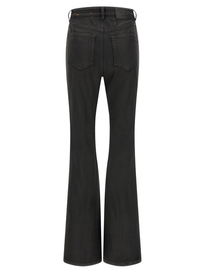 Jeans by Diesel for women in stretch denim cotton polyester black presents a refined pantology silhouette, artfully defined by a refined pantology slim, long, and a sophisticated high rise.