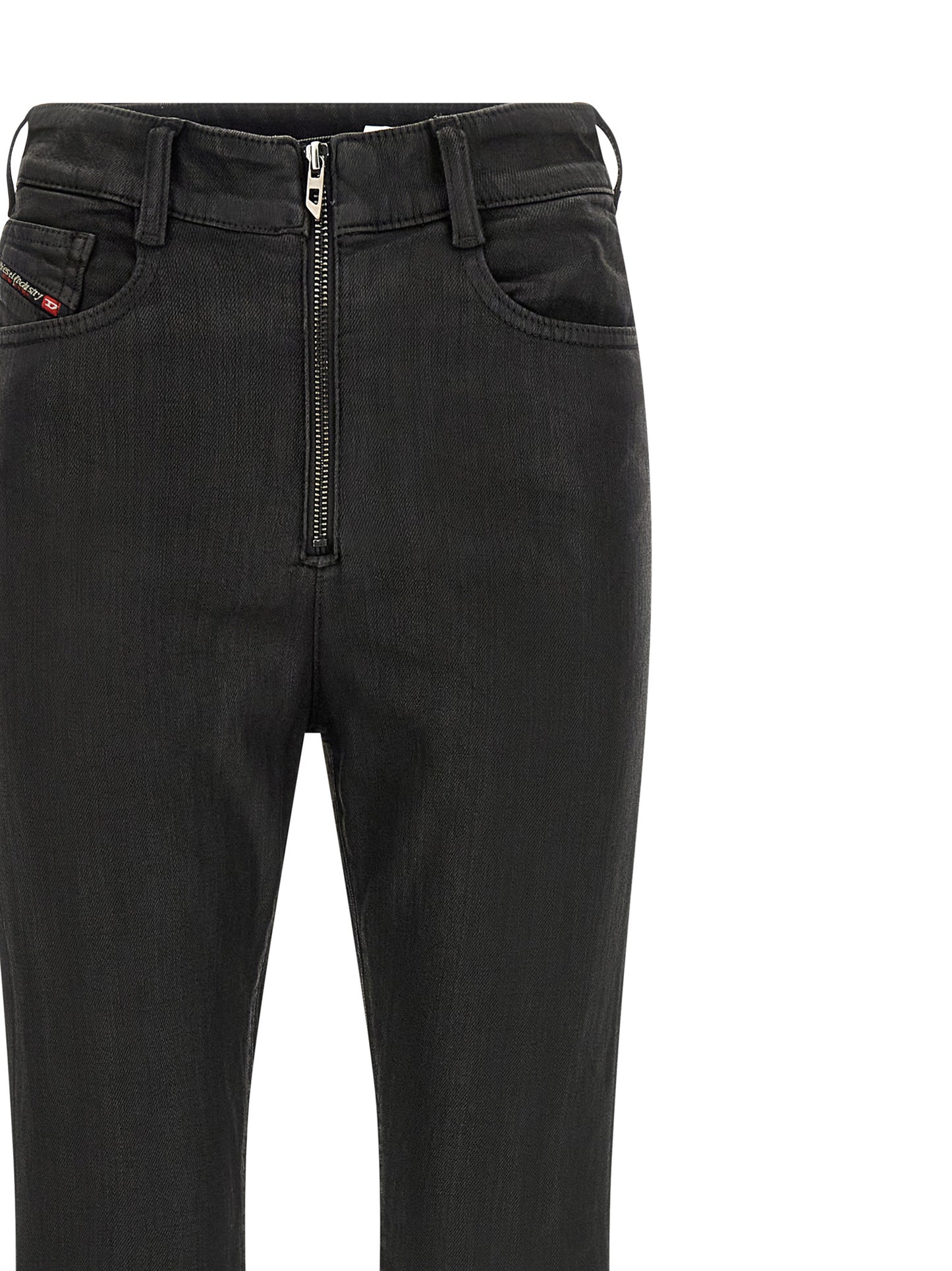 Jeans by Diesel for women in stretch denim cotton polyester black features a refined silhouette with a refined slim, defined by a high rise and a refined long for a refined finish.