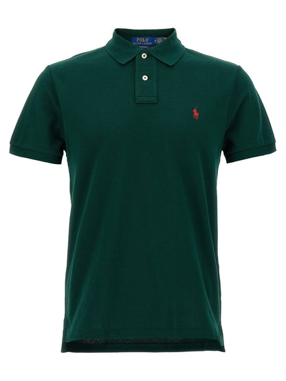 Polo Shirt by Polo Ralph Lauren for men in cotton bicolour, green & signature showcases a sharp silhouette, detailed with a refined and sharp short-sleeve for a sophisticated finish.