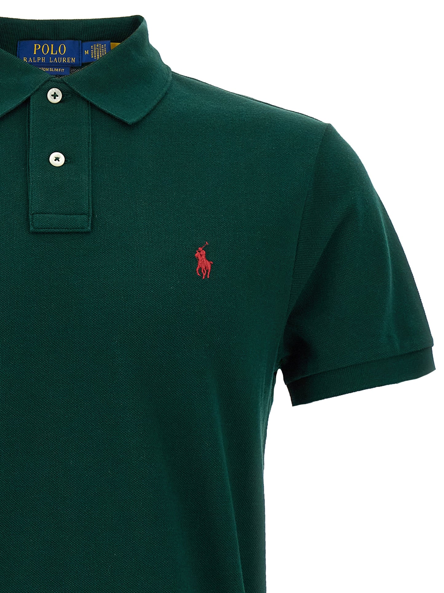 Polo Shirt by Polo Ralph Lauren for men in cotton bicolour, green & signature presents a crisp silhouette, artfully detailed with a crisp and crisp .