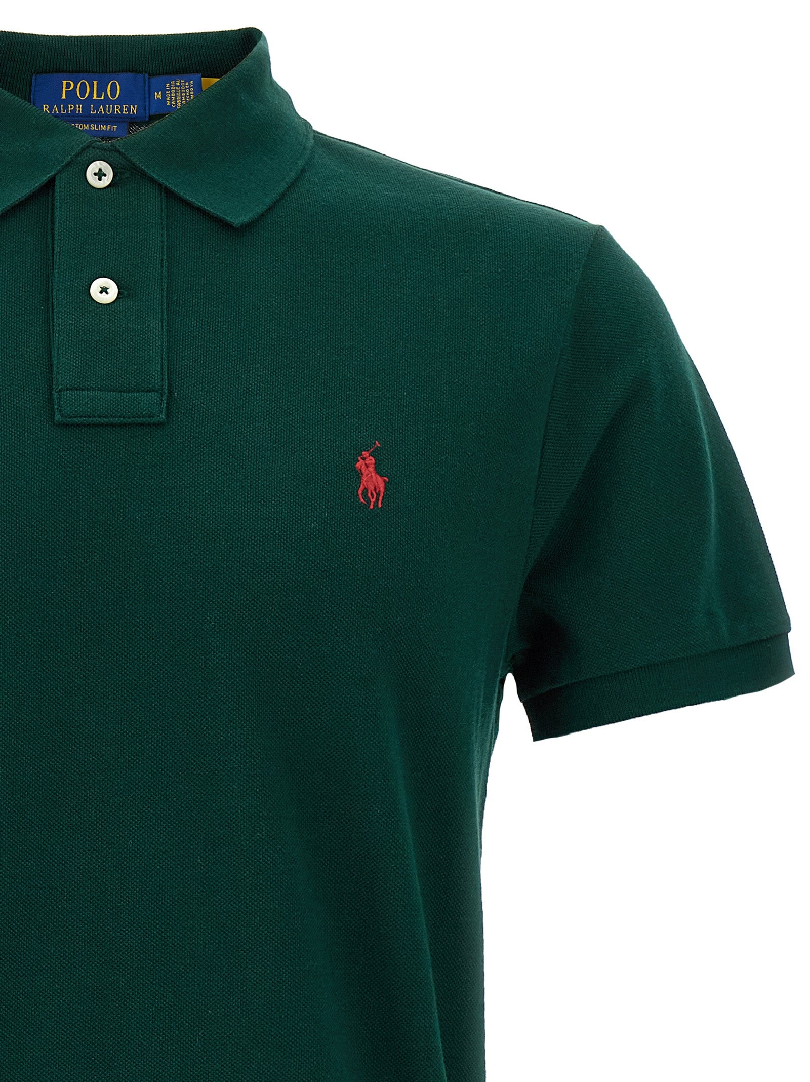 Polo Shirt by Polo Ralph Lauren for men in cotton bicolour, green & signature presents a crisp silhouette, artfully detailed with a crisp and crisp .