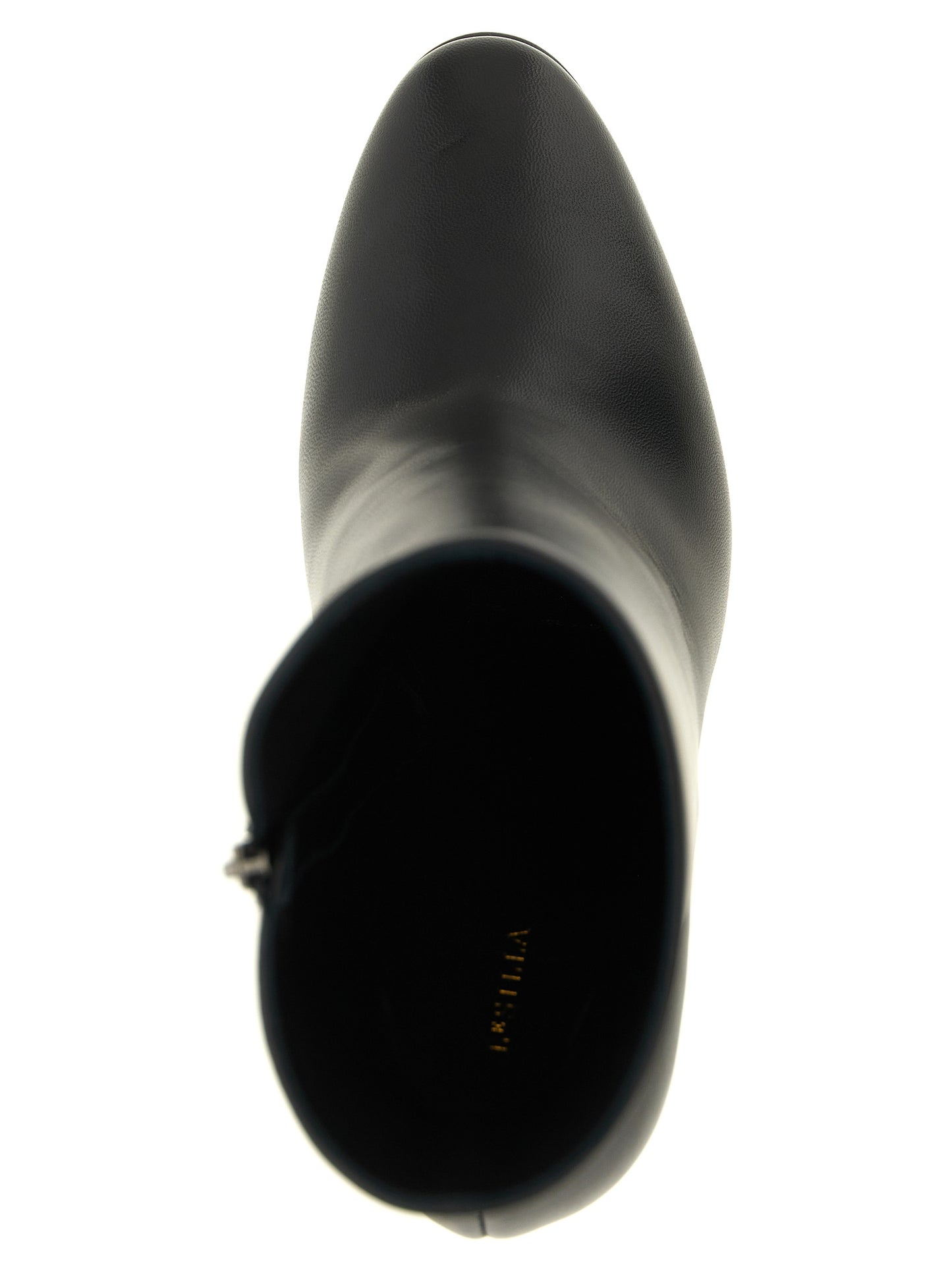 Platform Ankle Boots by LE SILLA for women in lamb leather black features an high-performance silhouette, showcasing the sophisticated design of the Women's Lamb Leather Platform Ankle Boots with a platform and a refined almond toe style.