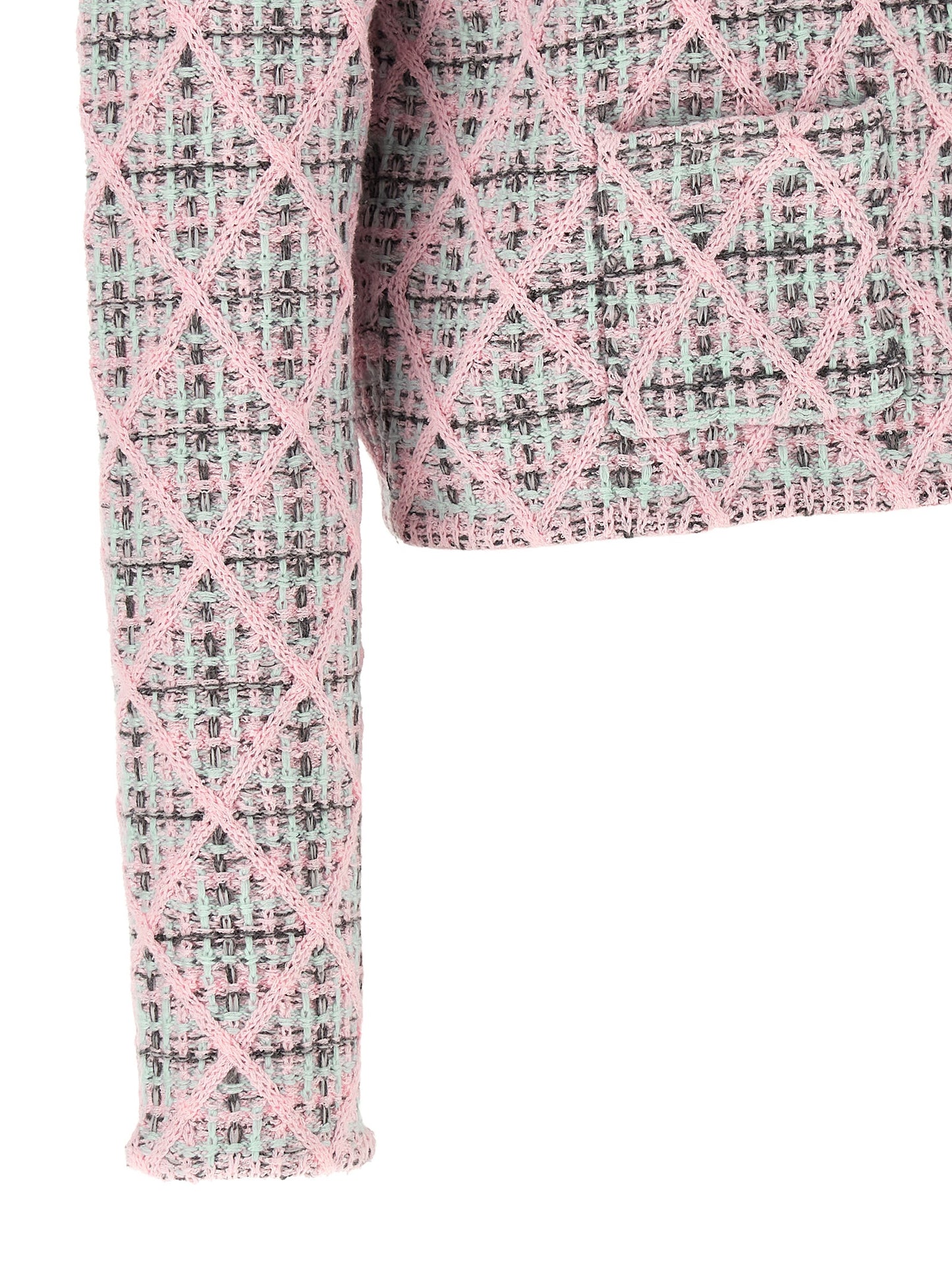 Cardigan by Self-Portrait for women in polyester cotton & alpaca wool mint-green, multicolor, pink, patterned & floral showcases a luxurious silhouette, meticulously detailed with a sophisticated and for a refined finish.