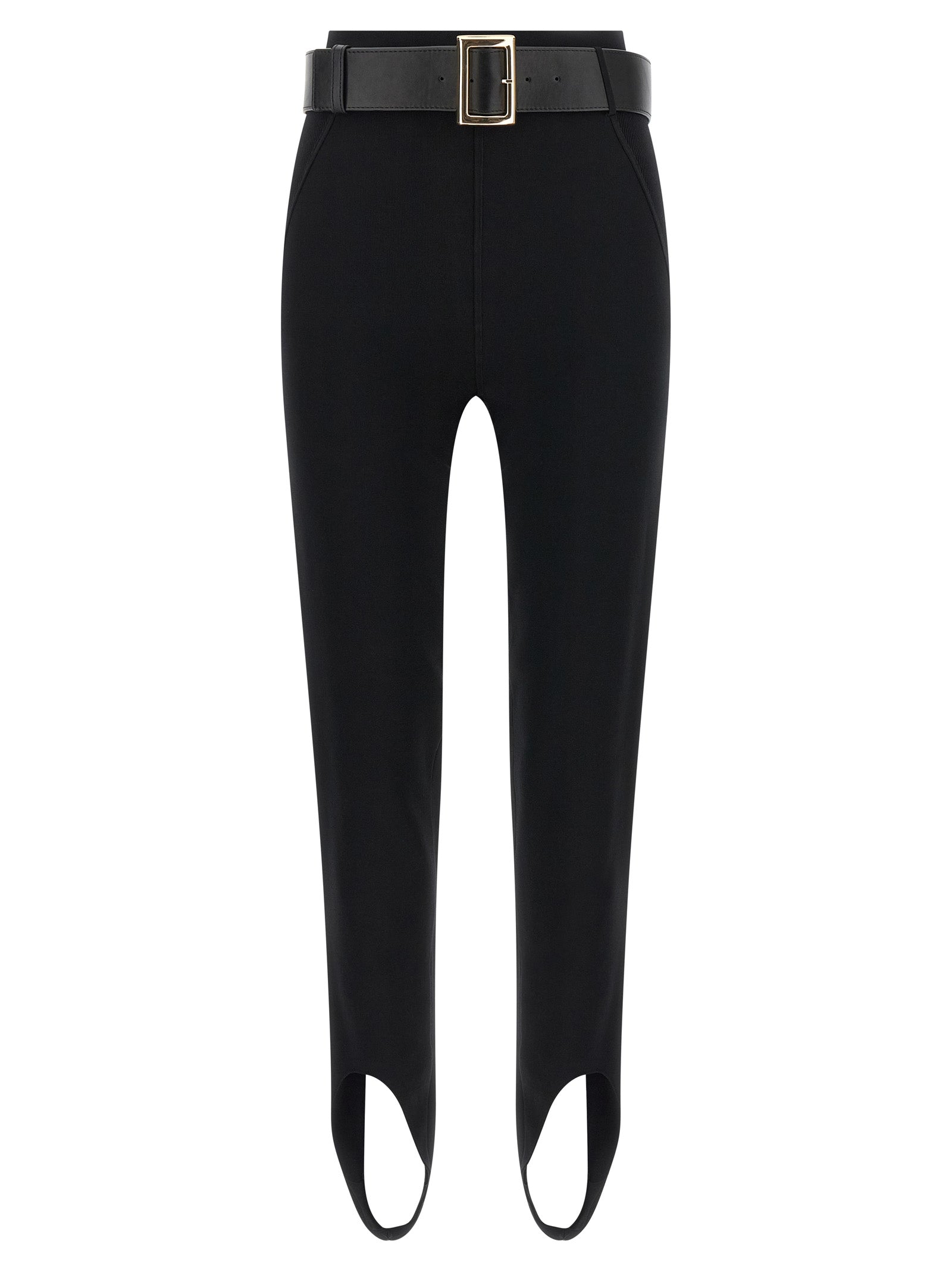 Activewear Leggings by Self-Portrait for women in polyamide polyester leather & viscose black & gold features a contemporary silhouette, showcasing advanced with a contemporary slim & leggings, long, and high rise.
