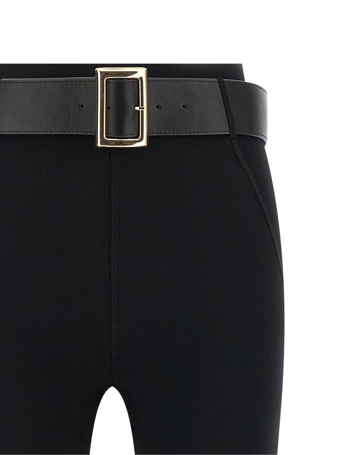 Activewear Leggings by Self-Portrait for women in polyamide polyester leather & viscose black & gold features an streamlined slim & leggings and high rise with a long cut, beautifully enhanced by performance-driven .