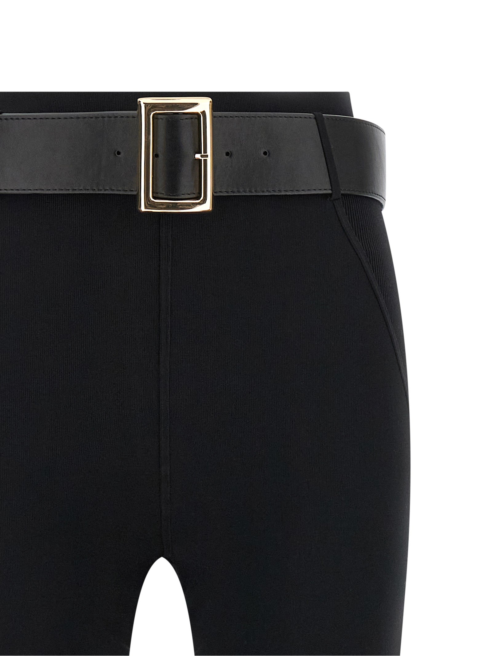 Activewear Leggings by Self-Portrait for women in polyamide polyester leather & viscose black & gold features an streamlined slim & leggings and high rise with a long cut, beautifully enhanced by performance-driven .
