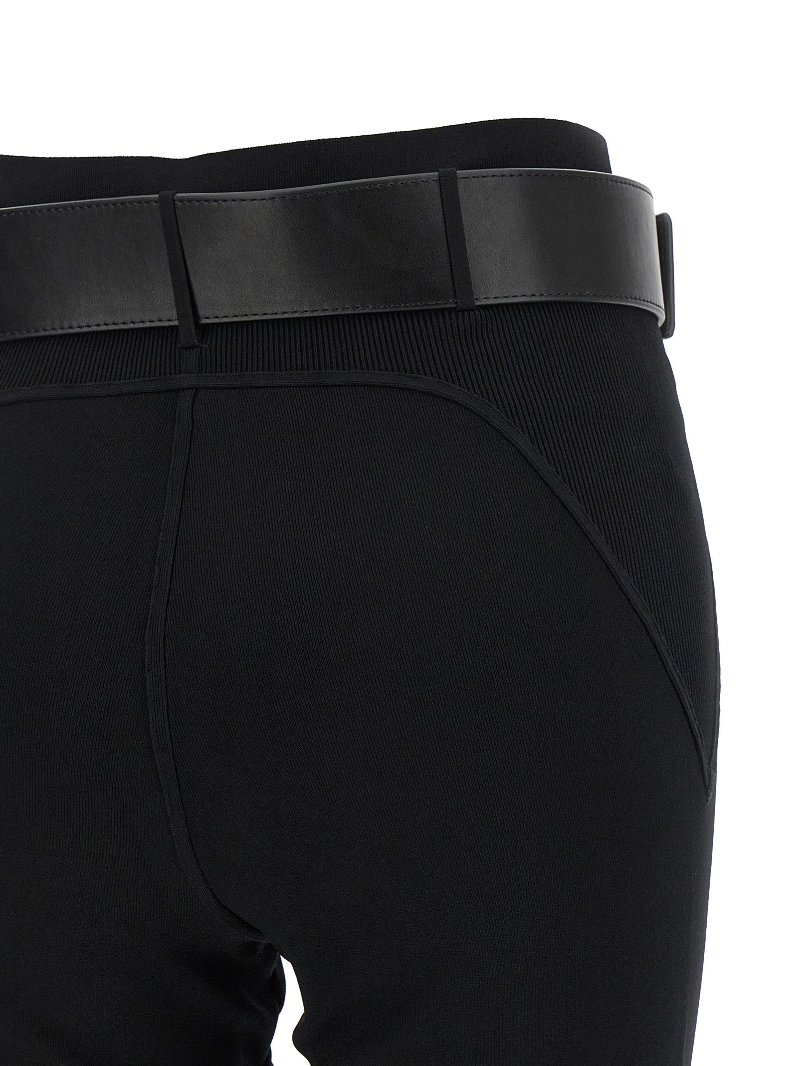 Activewear Leggings by Self-Portrait for women in polyamide polyester leather & viscose black & gold features a sporty slim & leggings with a high rise and long, showcasing a sporty silhouette enhanced by innovative .