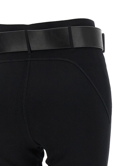 Activewear Leggings by Self-Portrait for women in polyamide polyester leather & viscose black & gold features a sporty slim & leggings with a high rise and long, showcasing a sporty silhouette enhanced by innovative .