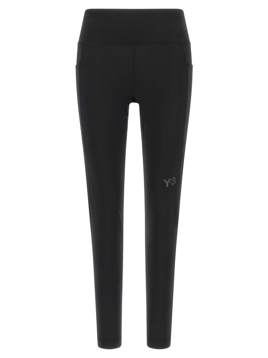 Activewear Leggings by Y-3 for women in stretch polyester black features a sporty leggings with a high rise and long, showcasing a sporty silhouette enhanced by innovative .