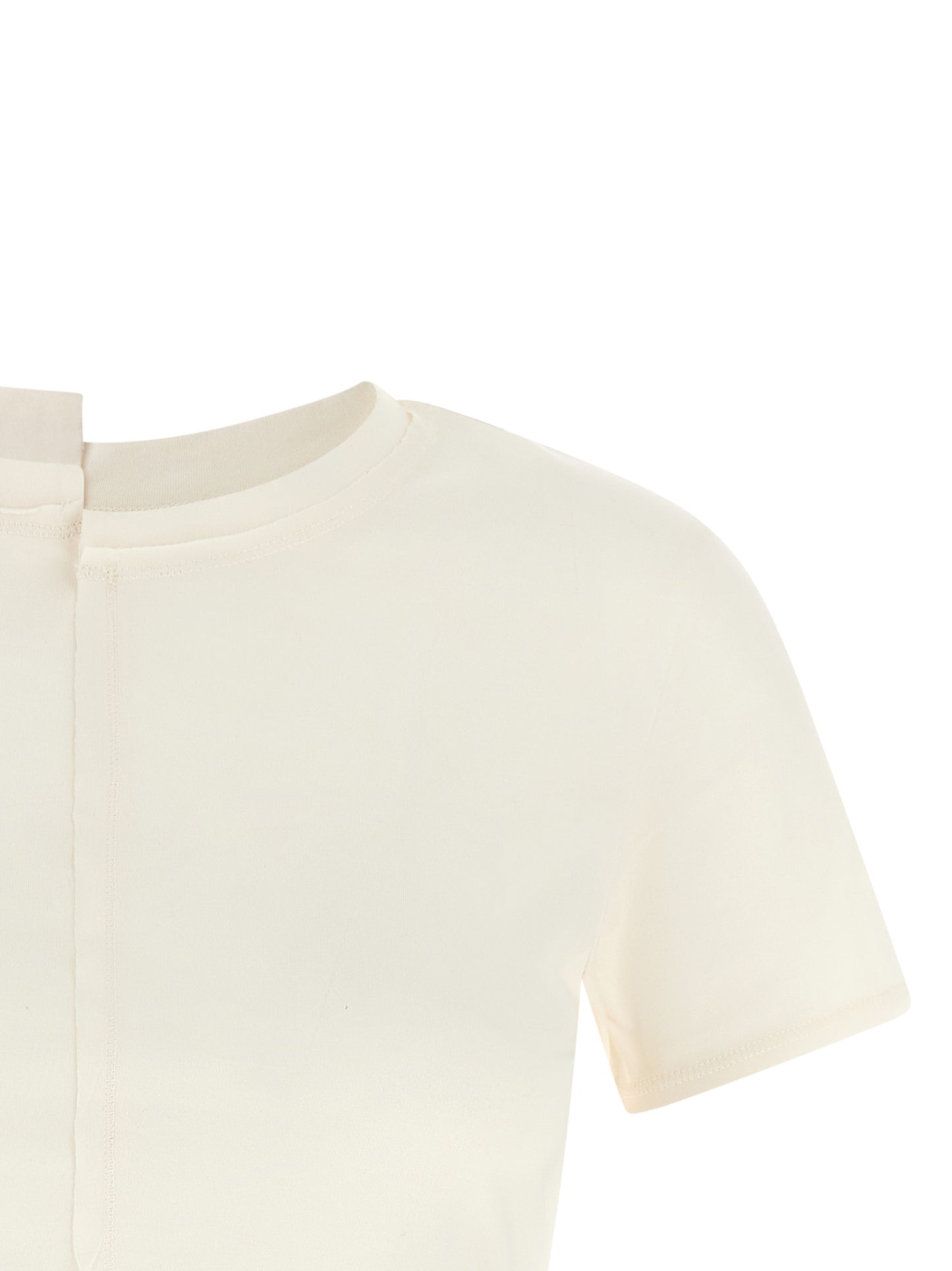 Activewear T-Shirt by Y-3 for women in cotton white features a versatile silhouette, showcasing a versatile split neckline and detailed with high-performance for a premium look.