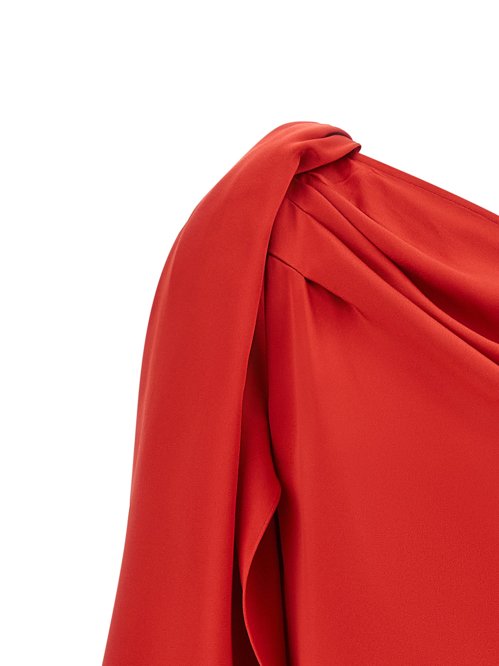 Dress by Stella McCartney for women in viscose acetate satin multicolor & red features an eye catching silhouette with a sophisticated , elegant , and a refined short mini for a eye catching aesthetic.