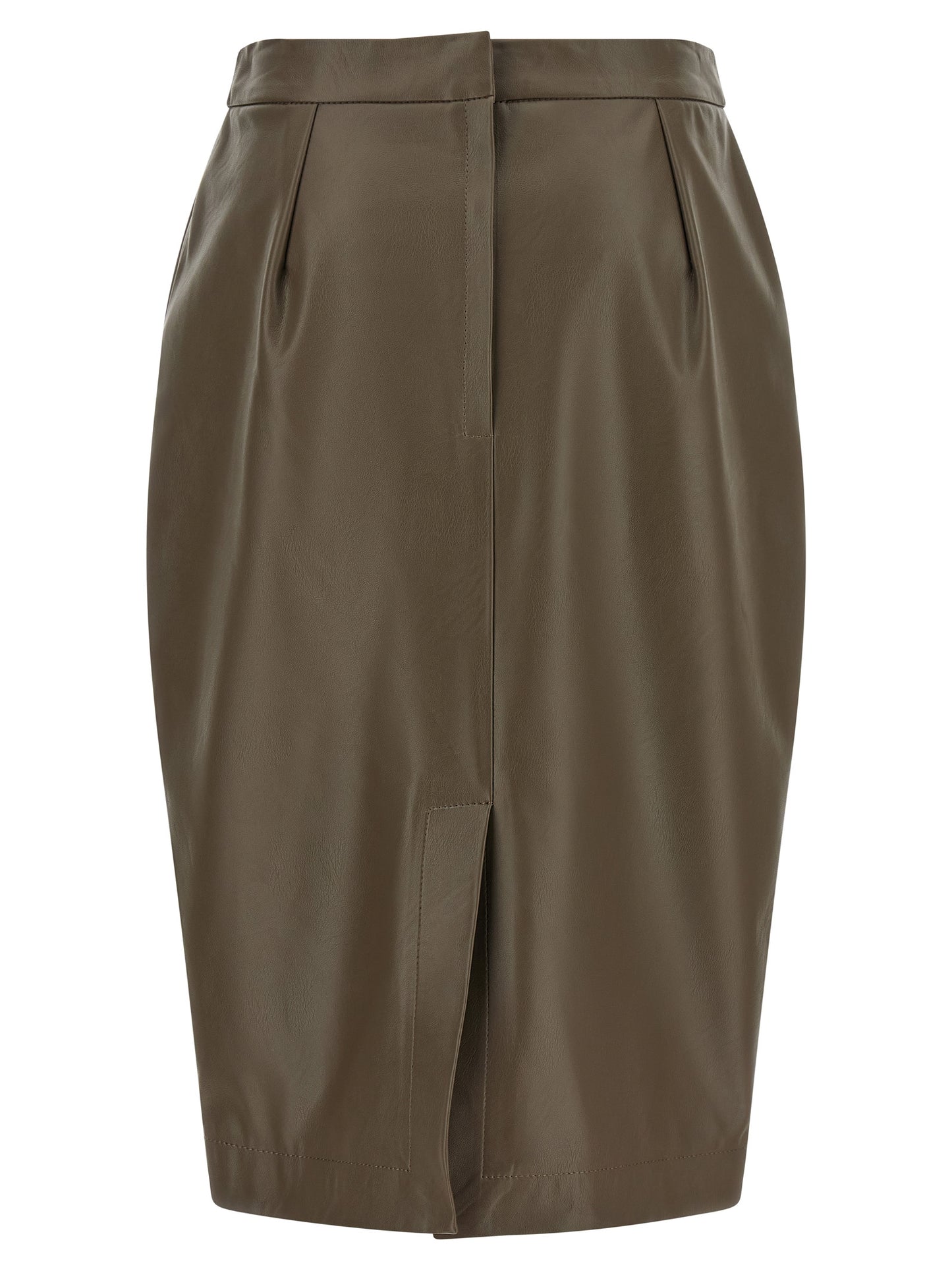 Skirt by Stella McCartney for women in stretch polyester brown features a contoured silhouette from the Women's Pencil High Rise Stretch Polyester Maxi Midi Skirt collection, characterized by its contoured maxi midi for a contoured finish.