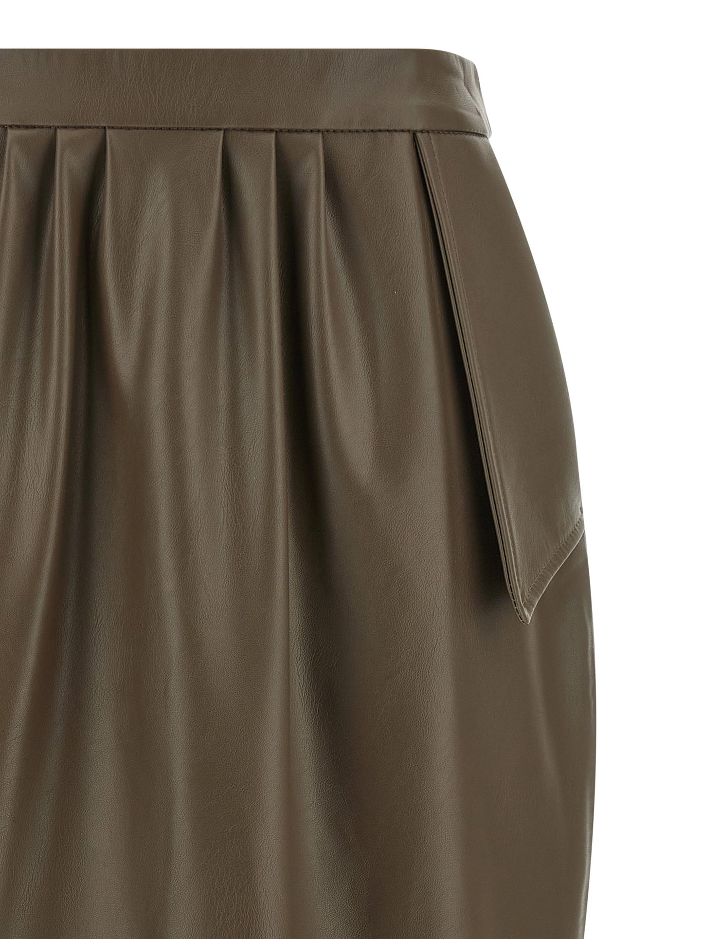 Skirt by Stella McCartney for women in stretch polyester brown features a captivating silhouette, showcasing the captivating Women's Pencil High Rise Stretch Polyester Maxi Midi Skirt design with a sophisticated maxi midi for a captivating look.