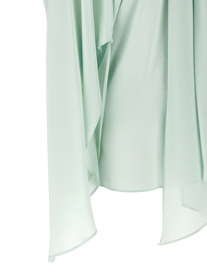 Blouse by Stella McCartney for women in silk bicolour & mint-green presents a discerning silhouette, showcasing a sophisticated and for a truly discerning finish.