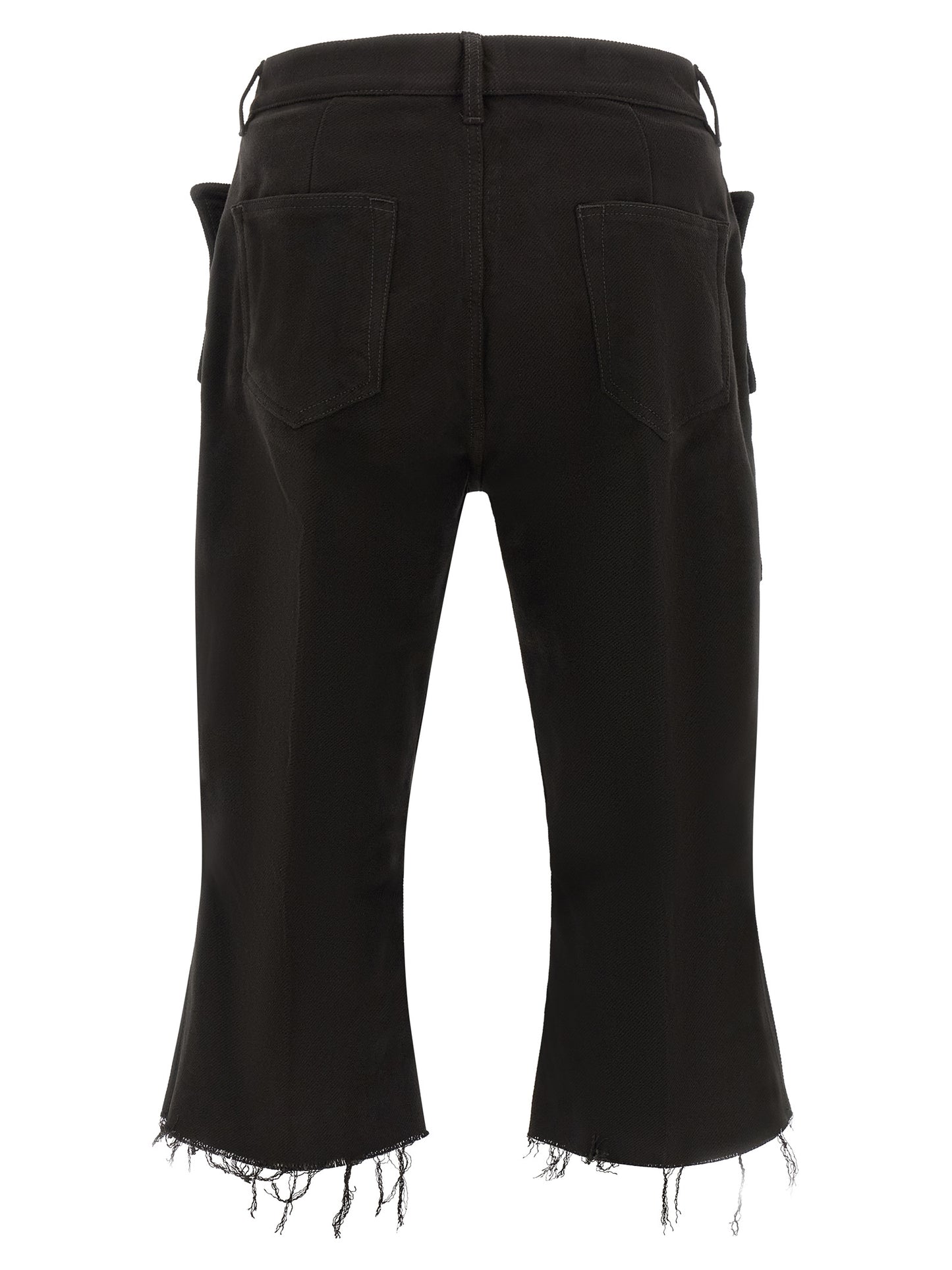 Cargo Pants by Rick Owens for men in cotton black & silver presents a on trend silhouette, artfully finished with a on trend flared & slim, long, and for a sophisticated look.