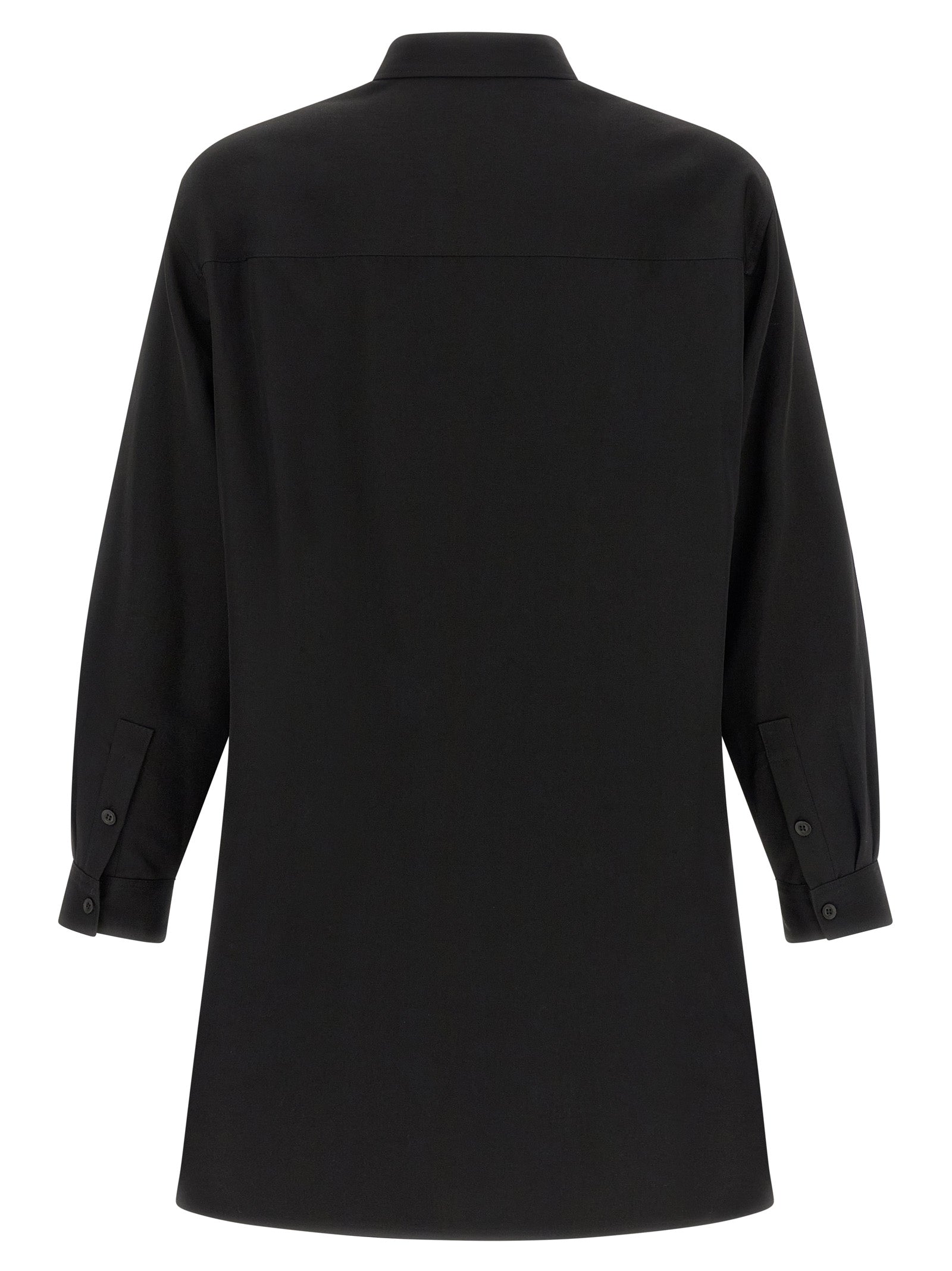 Shirt by Yohji Yamamoto for men in wool black, featuring a nuanced and nuanced for a sophisticated finish.