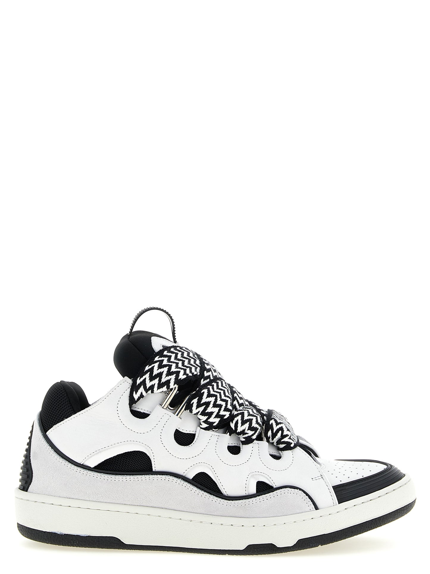Sneakers by Lanvin for men in polyester & suede calfskin leather bicolour, black, gray & white features an fashionable silhouette, showcasing the premium Men's Chunky Skater Polyester & Suede Calfskin Leather Sneakers in a fashionable chunky skater style that offers a fashionable finish for refined style.
